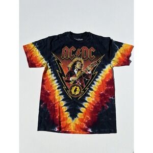 AC/DC Liquid Blue T-Shirt Men's Size M Medium Multicolor Tie-Dye Rainbow‎